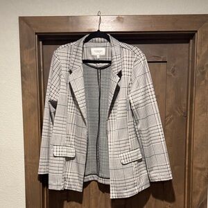 Liverpool Plaid Blazer in Cream and Black
